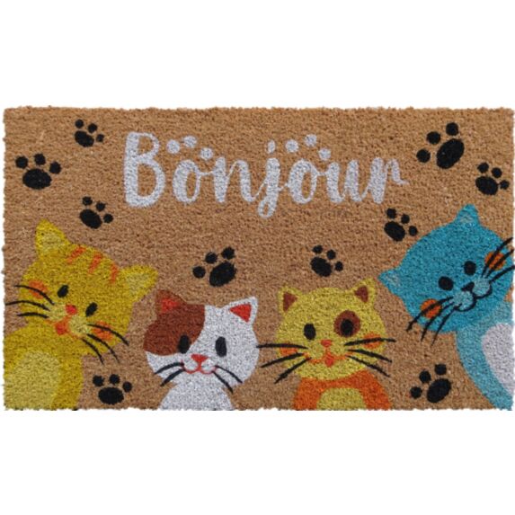 Paillasson Coco Folie Miaou 75x45cm - CORYL