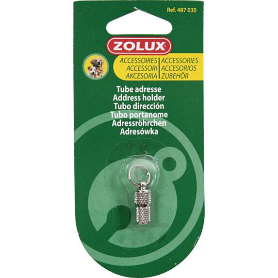 Tube adresse métal pour chien