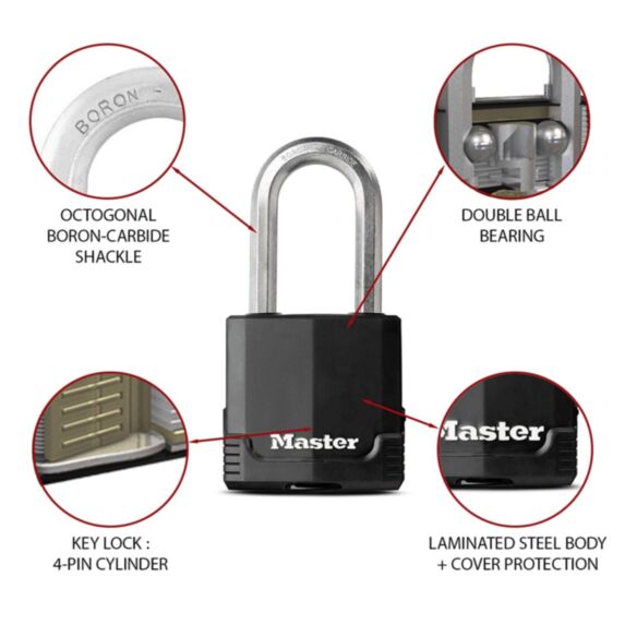 Cadenas Excell® en acier laminé l.54 mm et anse H.51 mm - MASTER LOCK