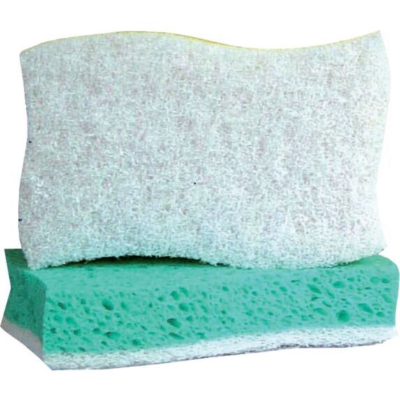 2 éponges à recurer salle de bain 11 x 6,5 cm - NESPOLI