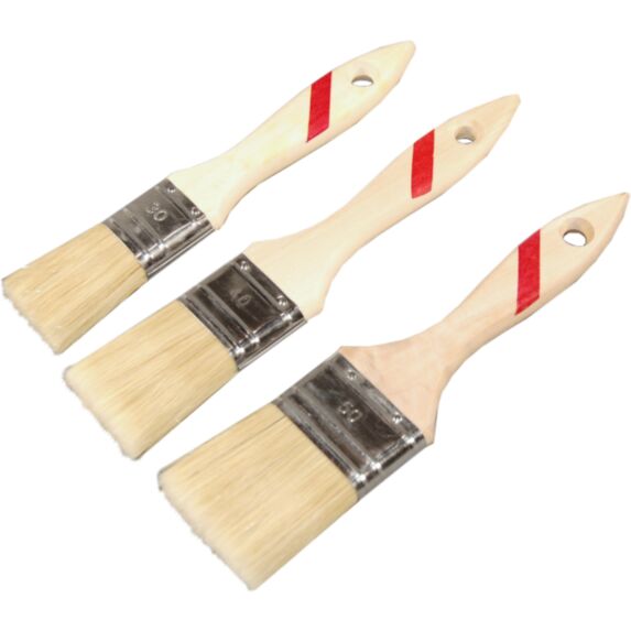 Lot de 3 pinceaux glycero manche bois