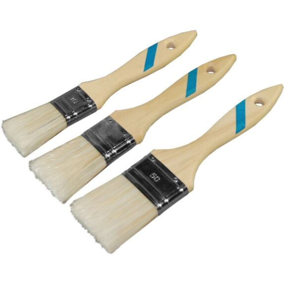 Lot de 3 pinceaux acrylique manche bois