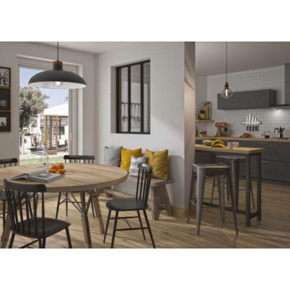 Kit verrière aluminium + verre 4mm L90,5xH108cm Noir sablé