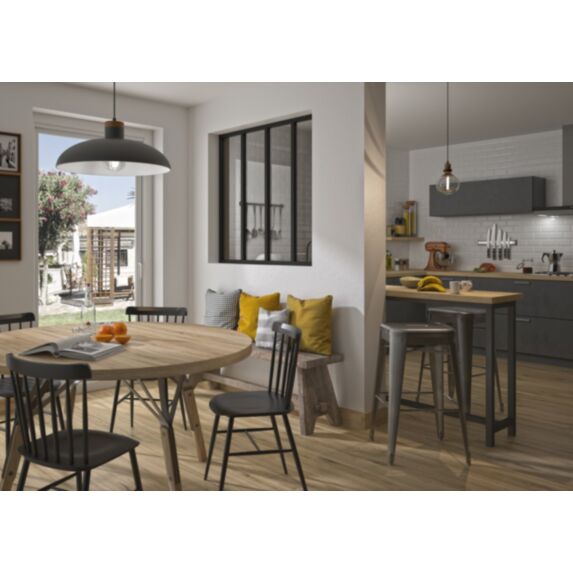 KIT VERRIÈRE ALUMINIUM 4 CARREAUX NOIR MAT SABLE