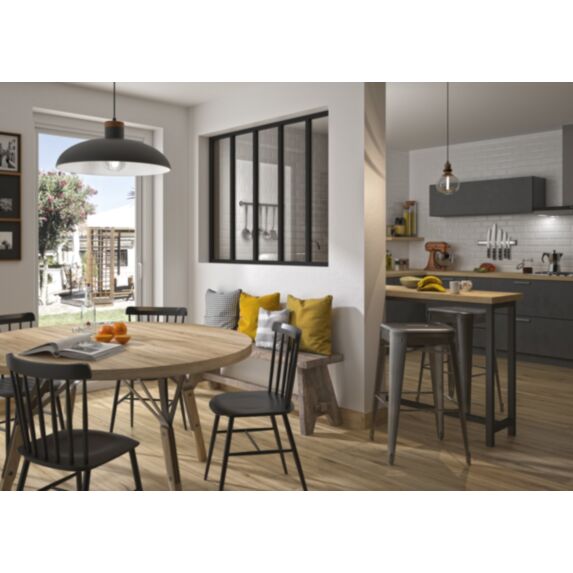 Kit verrière aluminium 5 carreaux 1080X1487mm noir sable - OPTIMUM