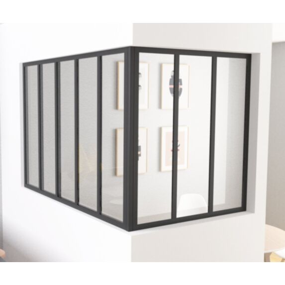 Poteau d'angle pour verrière noir mat sable