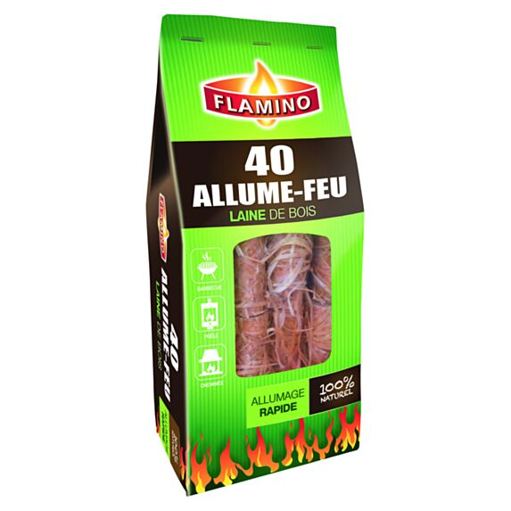 40 Allume-feux laines de bois - FLAMINO