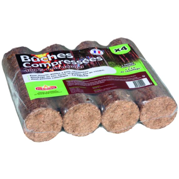 4 Bûches densifiées à haut pouvoir calorifique - FLAMINO