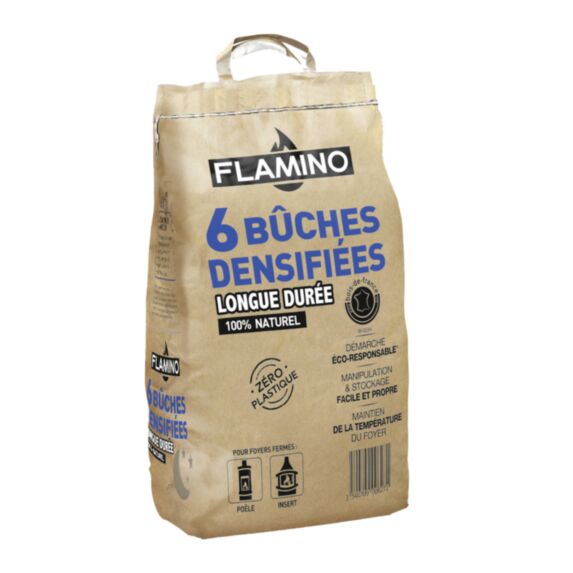 6 Bûches densifiées longue durée - FLAMINO