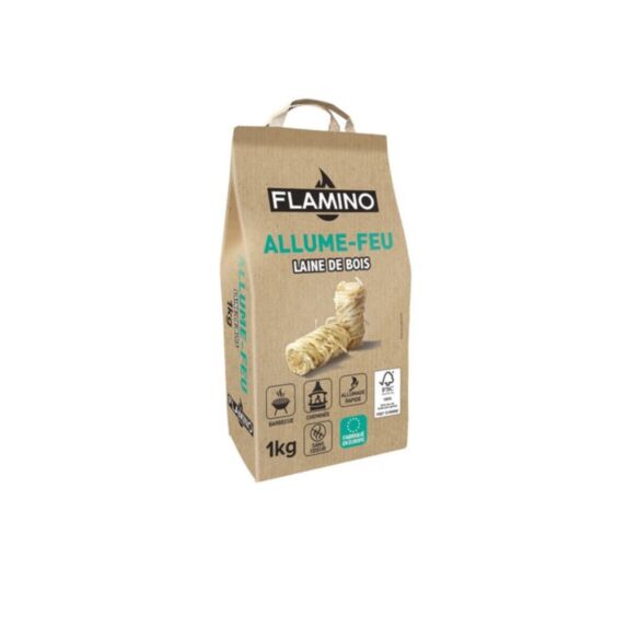 Allume-feu en laine de bois Sac de 1kg - FLAMINO