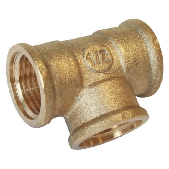 Té laiton égal triple femelle 12/17