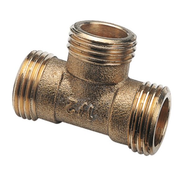 Té laiton égal triple mâle 26/34