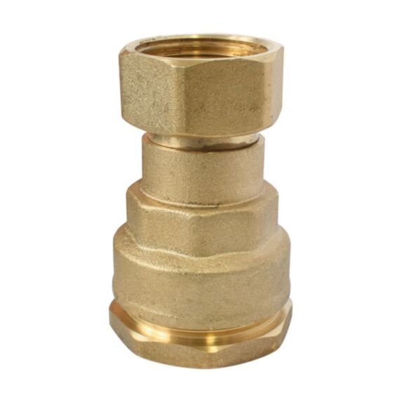 Raccord PE laiton droit avec écrou prisonnier PE25 - écr.20/27