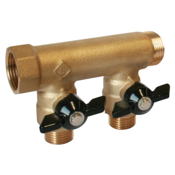 Collecteur monobloc portée plate vannes MF20/27 2 sorties M15/21