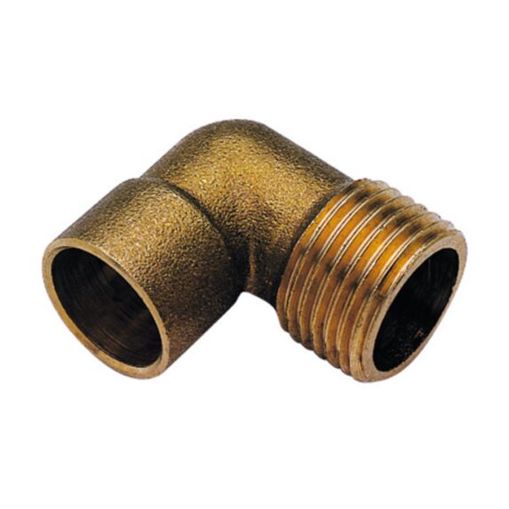 Coude laiton 90° Ø14  - mâle 15/21 PR