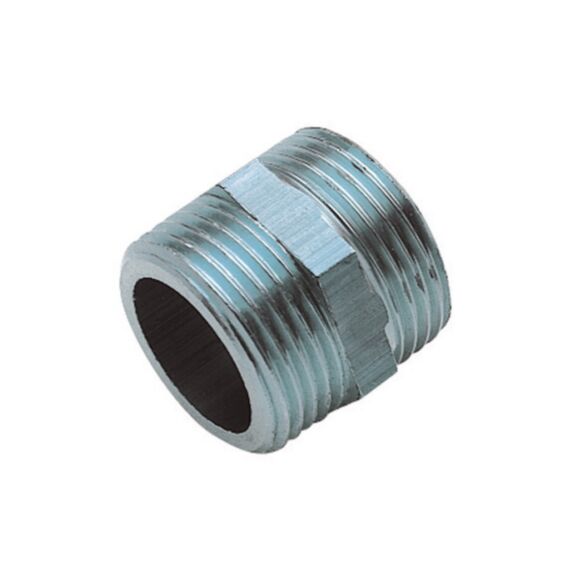 Mamelon laiton double mâle 12/17 nickelé