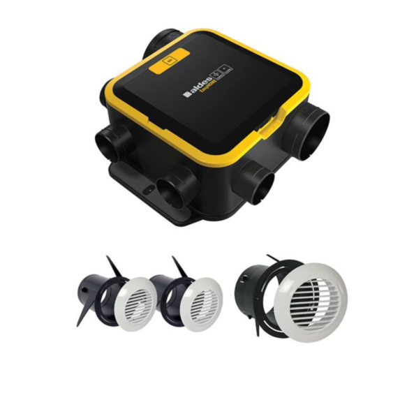 Kit VMC simple flux autoréglable EasyHOME Compact avec grilles BIP