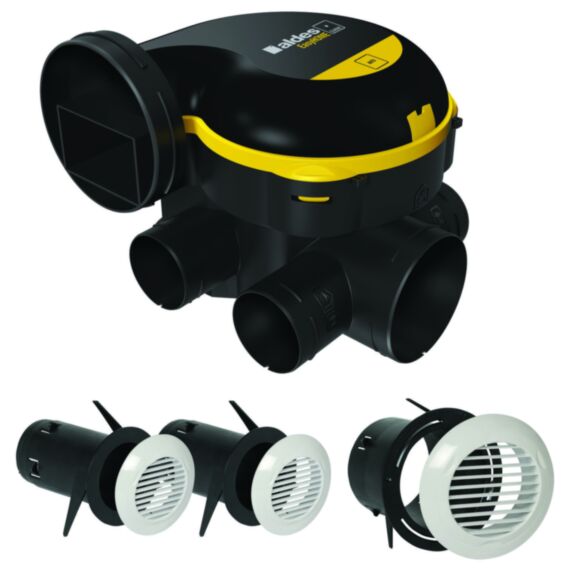 Kit VMC simple flux autoréglable EasyHOME Classic avec grilles BIP