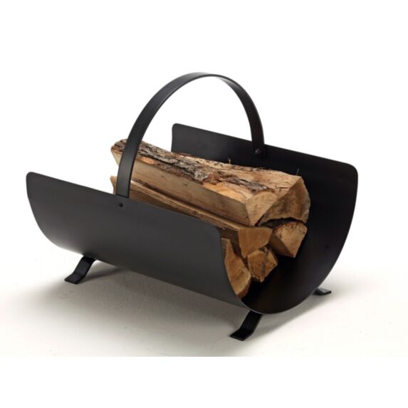 Panier à bois arcade en acier noir - DIXNEUF