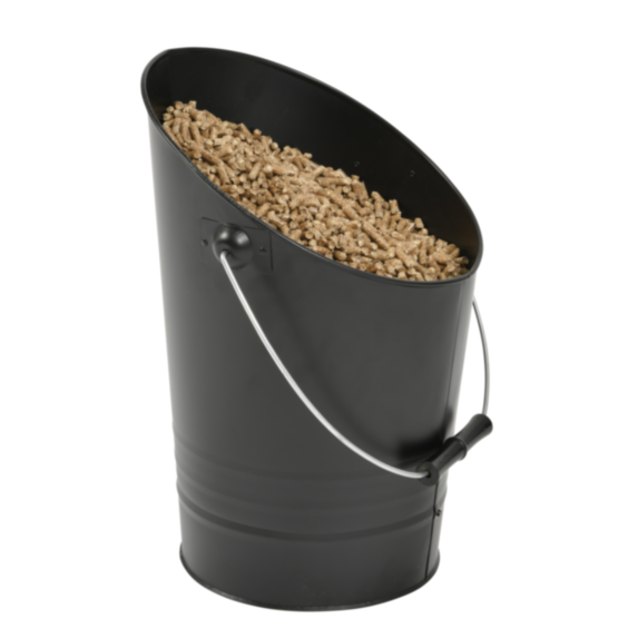 Seau à granulés de bois Ø27cmxH.40cm Bucky Noir - DIXNEUF