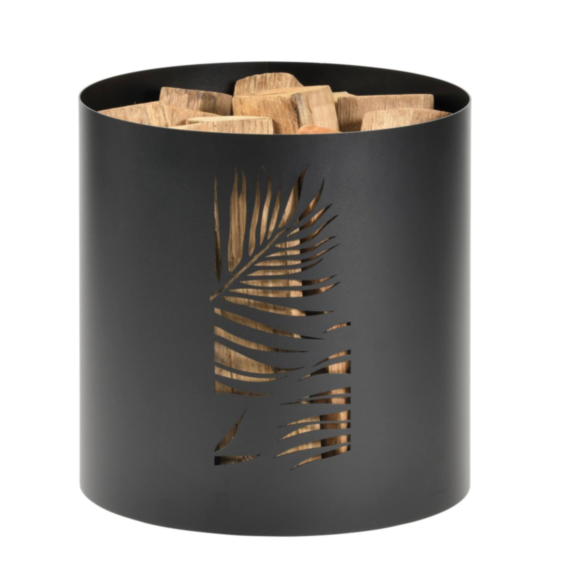 Range-bûches acier noir Borneo Ø40x41cm - DIXNEUF