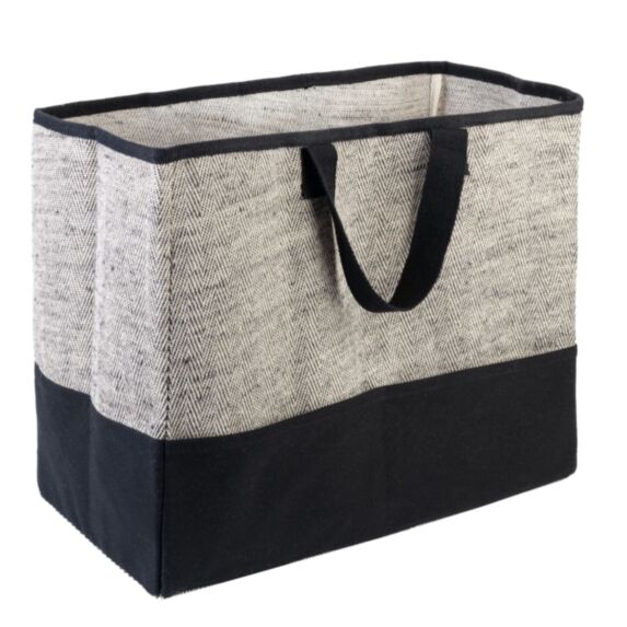 Sac Tweedy coton noir et gris - DIXNEUF