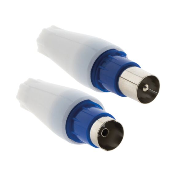 2 fiches tv 1 mâle+ 1 femelle d9.5mm sortie droite