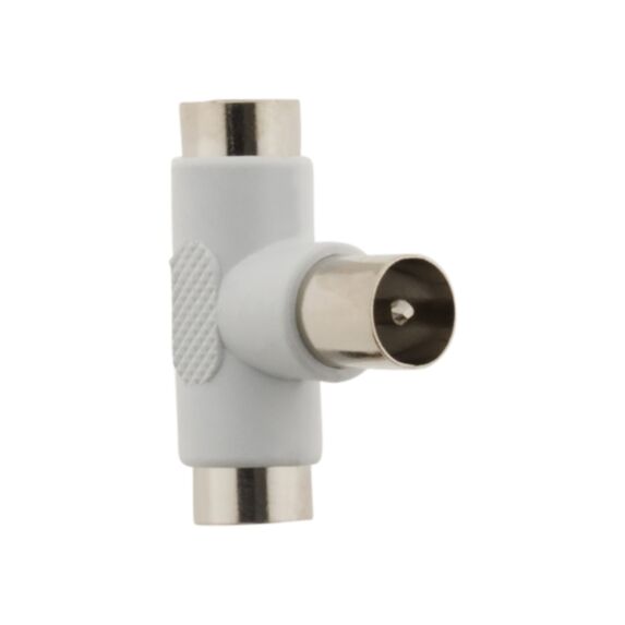 Té dérivation tv, 1 entrée m, 2 sorties f d9.5mm