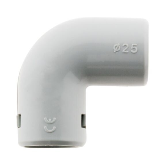 Lot de 2 équerres en PVC gris diamètre 25mm - ZENITECH