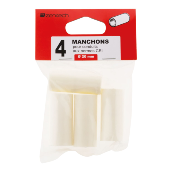 MANCHONS ZENITECH BLANC PVC D20MM X4