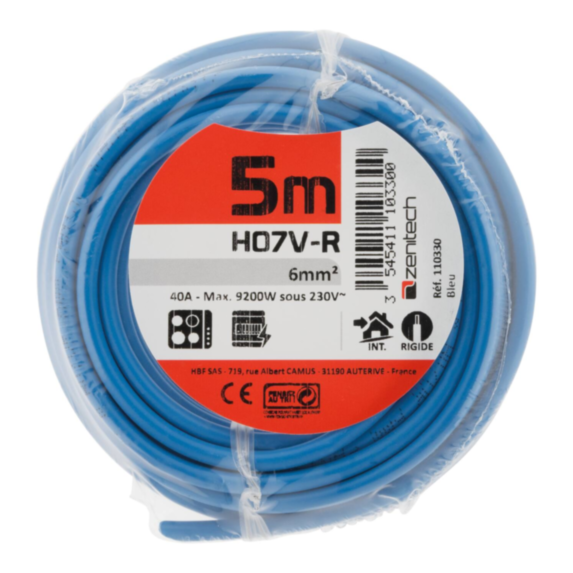 Cable ho7vr6 bleu 5m - plasto - INOTECH