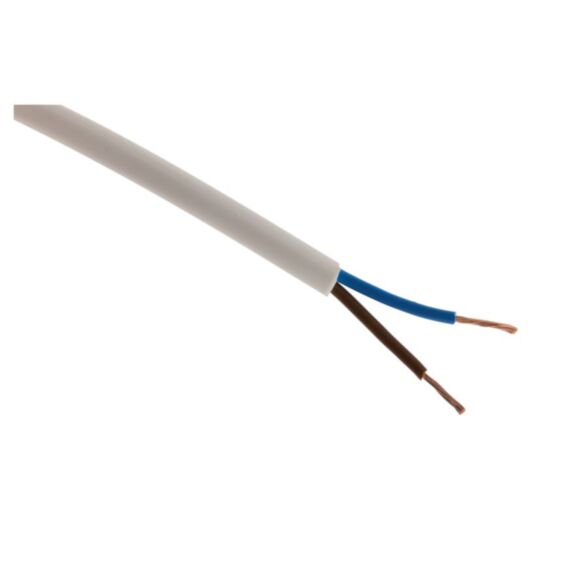 Câble d'alimentation électrique ho5vv-f 2x 1,5 blanc 25m