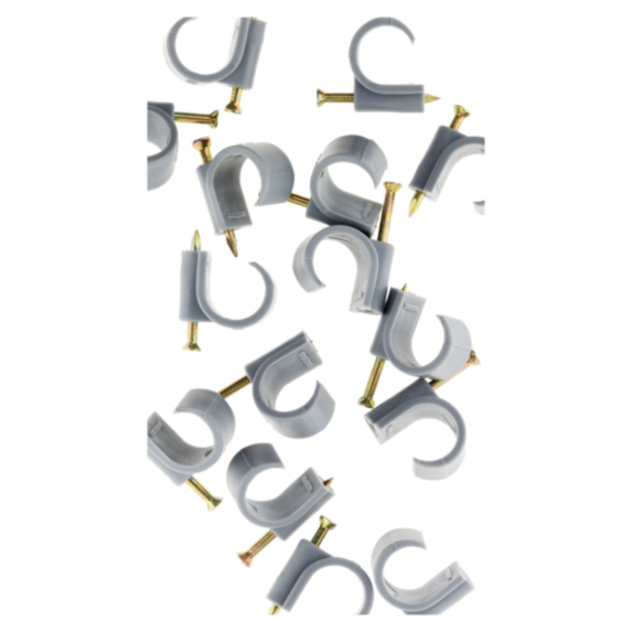 10 attaches plastiques 20/25 mm gris - INOTECH