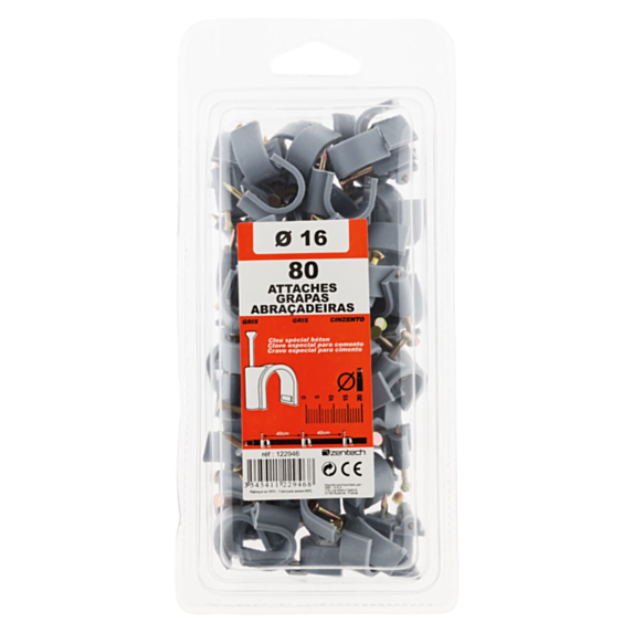 ATTACHE ZENITECH GRIS D16MM X80