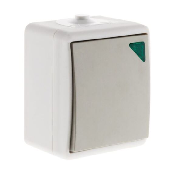 Va-et-vient a voyant ip54 - gris clair