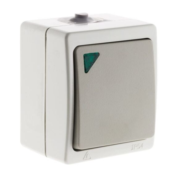 Va-et-vient simple a voyant gris clair IP54 - akya - INOTECH