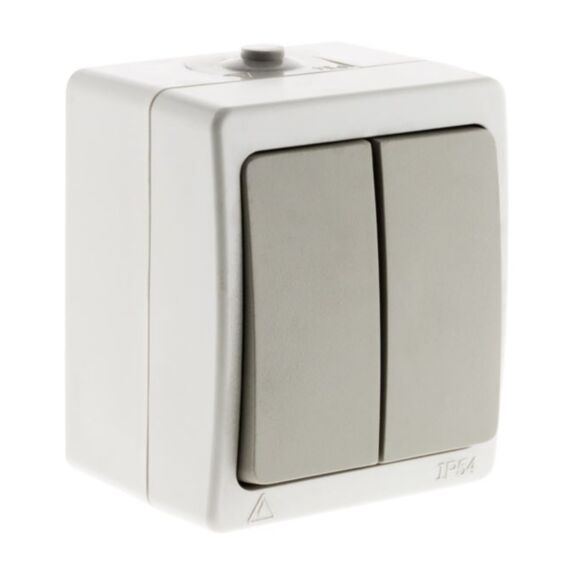 Va-et-vient double gris clair IP54 - akya - INOTECH