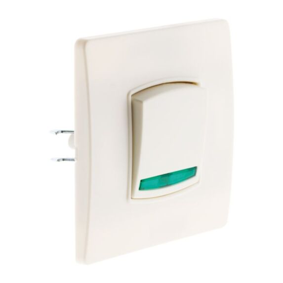 Bouton poussoir voyant borne-auto vis + griffes blanc - diwone