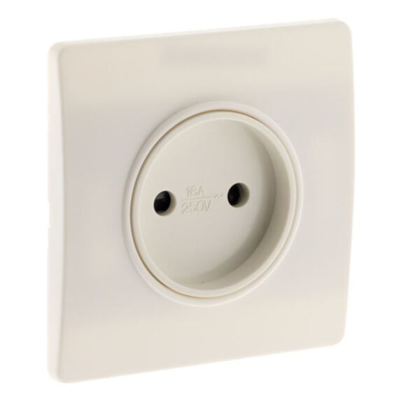 Prise 2p 16a borne-auto vis + griffes blanc - diwone