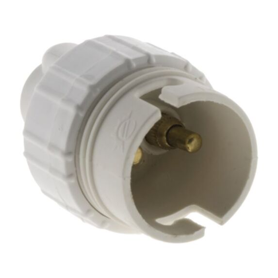 Douille b22 nylon simple bague blanc