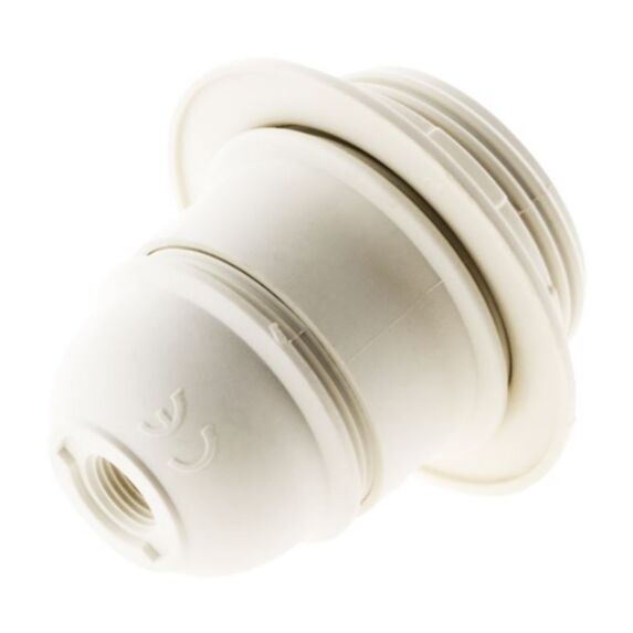Douille e27 thermoplastique simple bague blanc