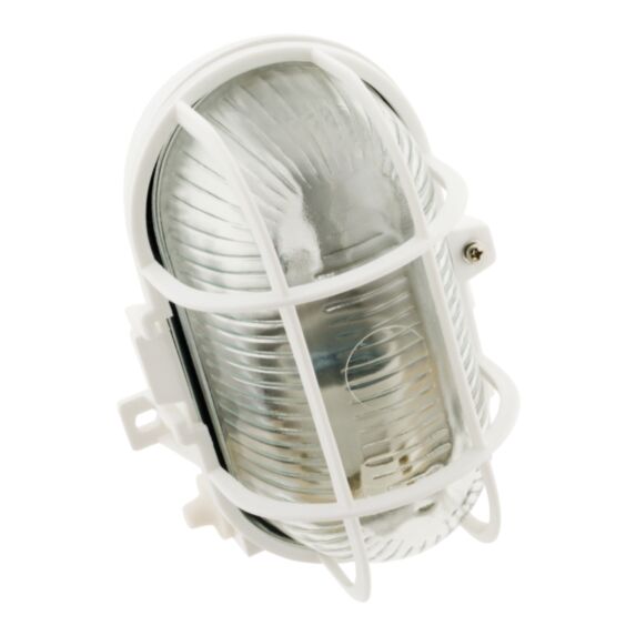 Hublot - ovale - 60W à vis - IP44 - class2 - blanc