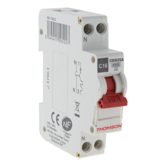 Disjoncteur à vis PH+N 16A Coupure 4,5KA NF - THOMSON