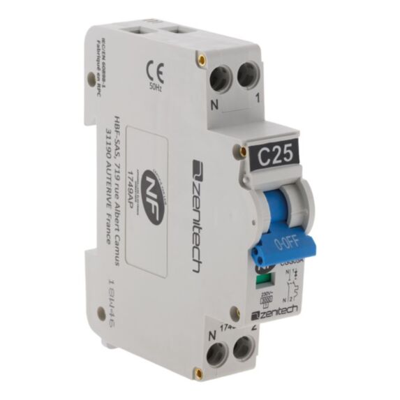 Disjoncteur ph/n - 25a nf - zenitech