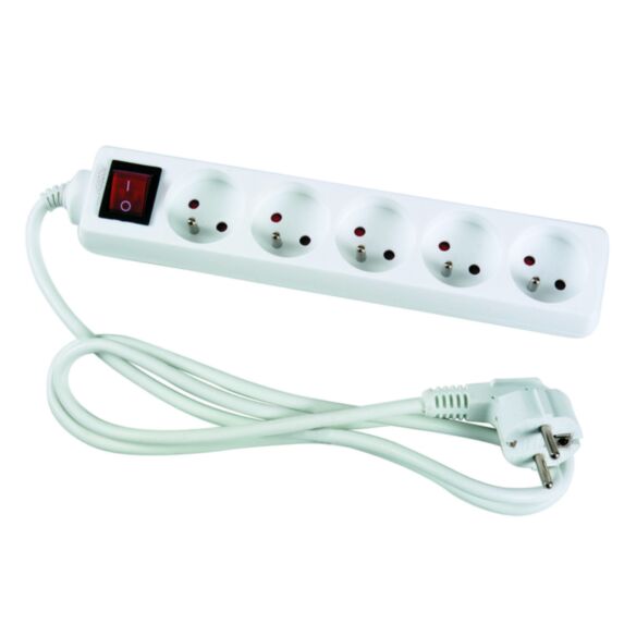 Multiprise 5 Prises + Terre + interrupteur à Voyant - ZENITECH