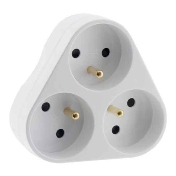Fiche 3 prises Triplite 16a triangulaire blanc