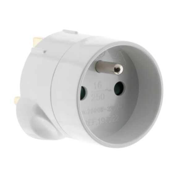 Adaptateur m uk / f france blanc