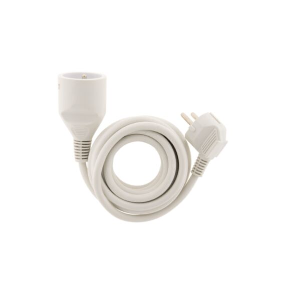 Rallonge électrique ménager 16a 2P+T ho5vv-f 3g1,5mm² blanc 10m-ZENITECH