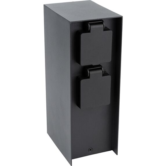 Borne de jardin à fixer aluminium noir 4x16A IP44 - ZENITECH