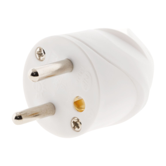 Fiche 1 prise mâle 16A Coudée Blanc - ZENITECH